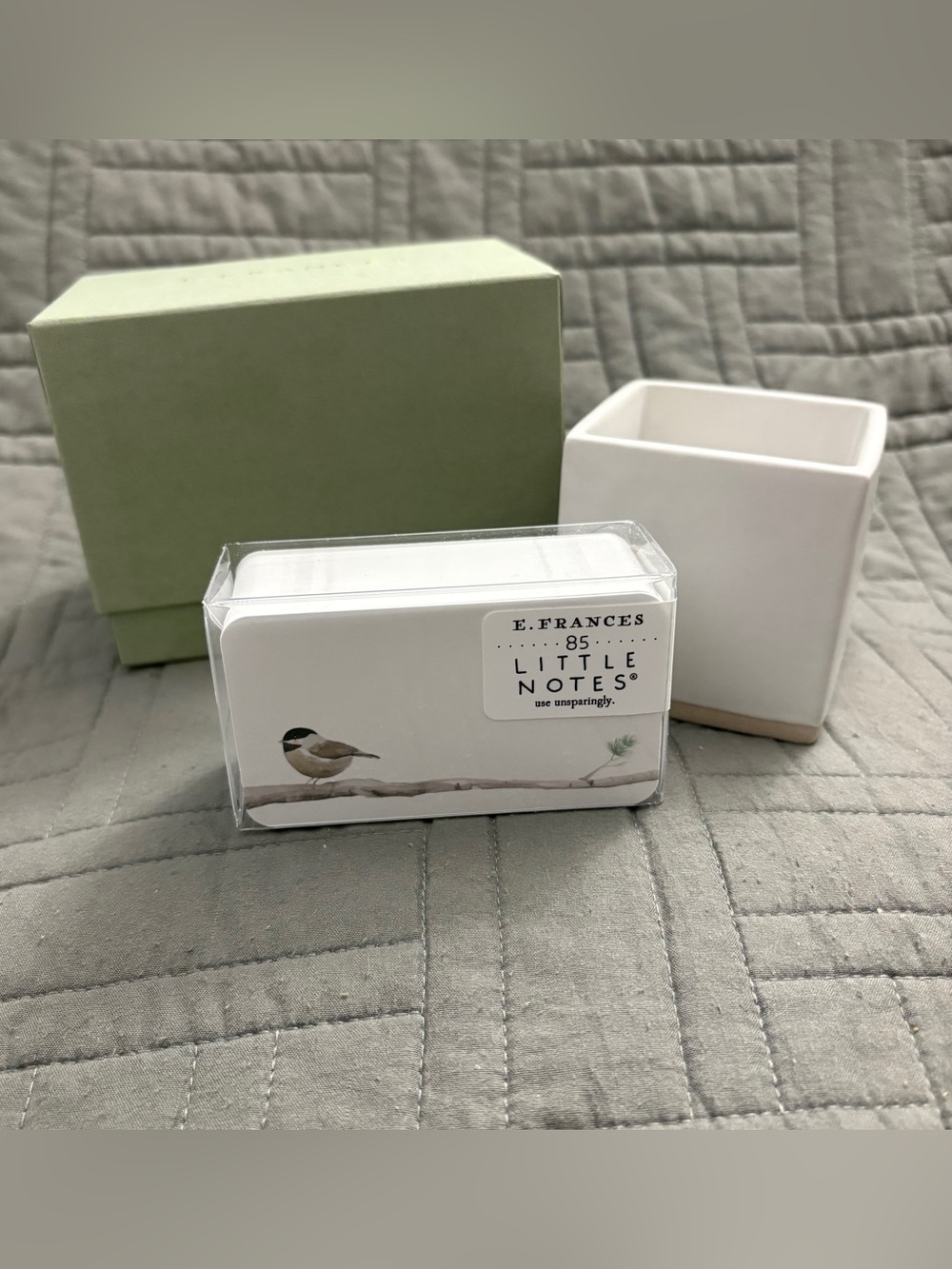 E. Frances - Chickadee Little Notes - Bird Nature & Ceramic Note Holder